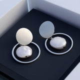 Coin Reflection Round Rings 925 Silver Earrings - Diavo Jewels