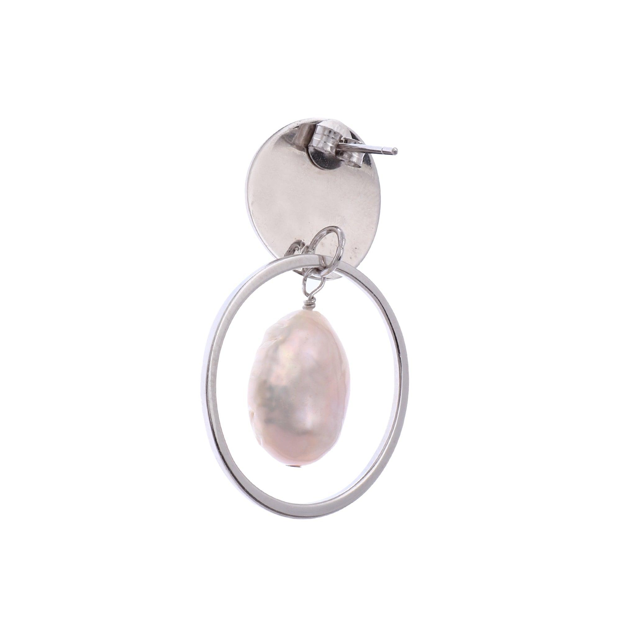 Coin Reflection Round Rings 925 Silver Earrings - Diavo Jewels