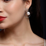 Coin Reflection Round Rings 925 Silver Earrings - Diavo Jewels