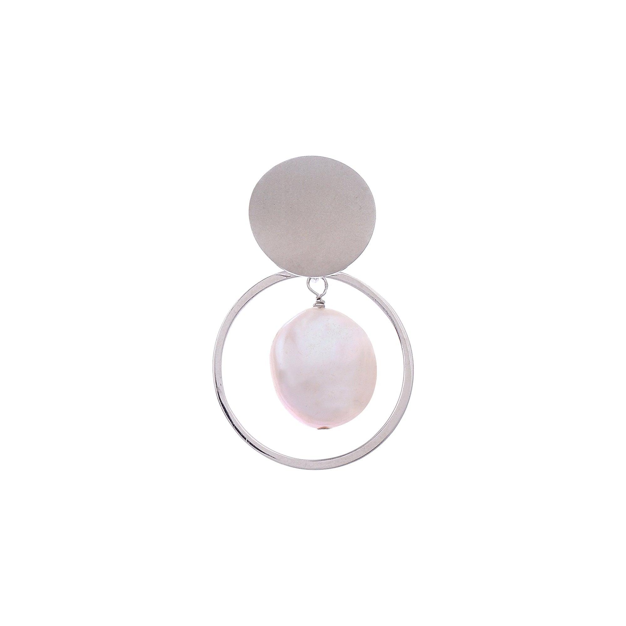 Coin Reflection Round Rings 925 Silver Earrings - Diavo Jewels