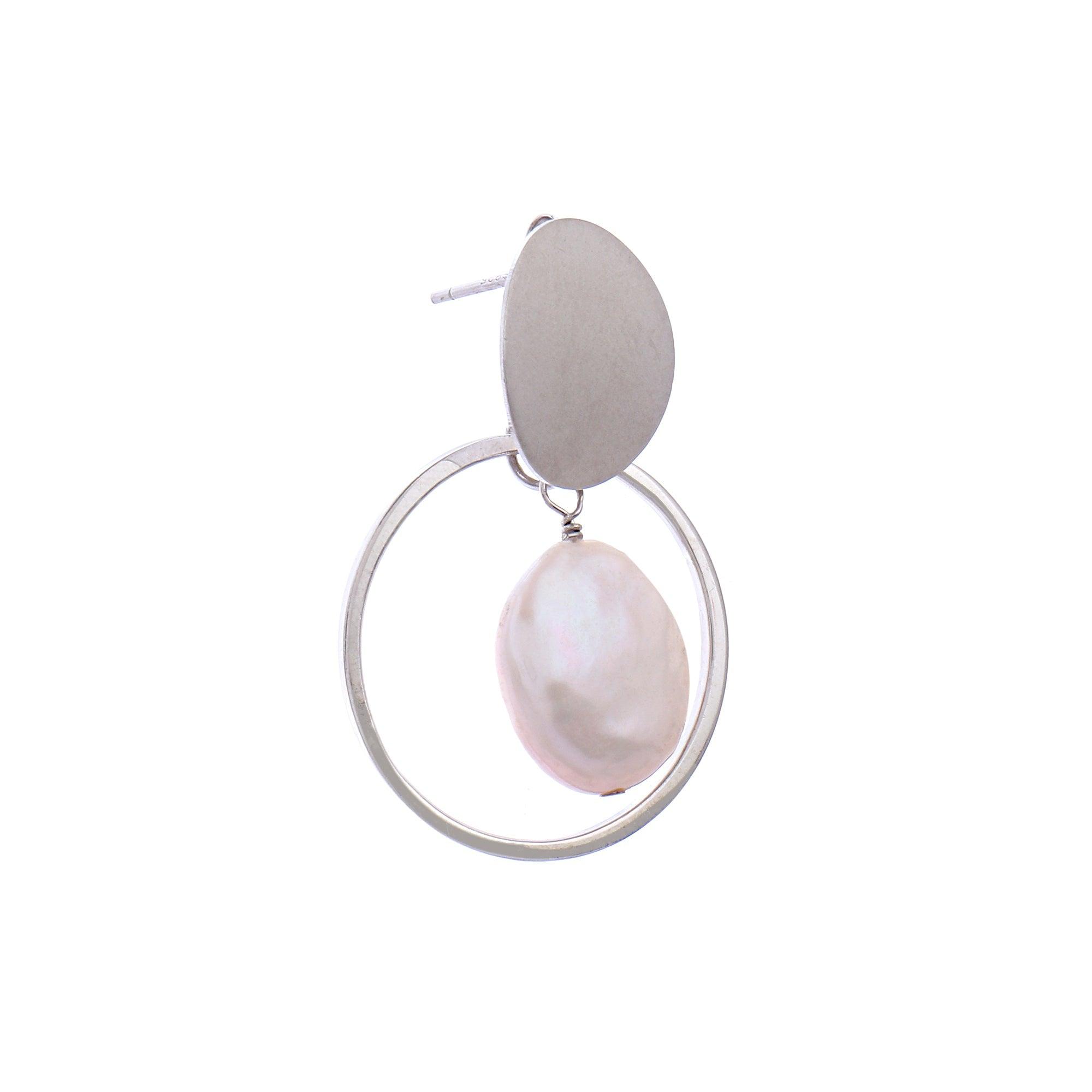 Coin Reflection Round Rings 925 Silver Earrings - Diavo Jewels