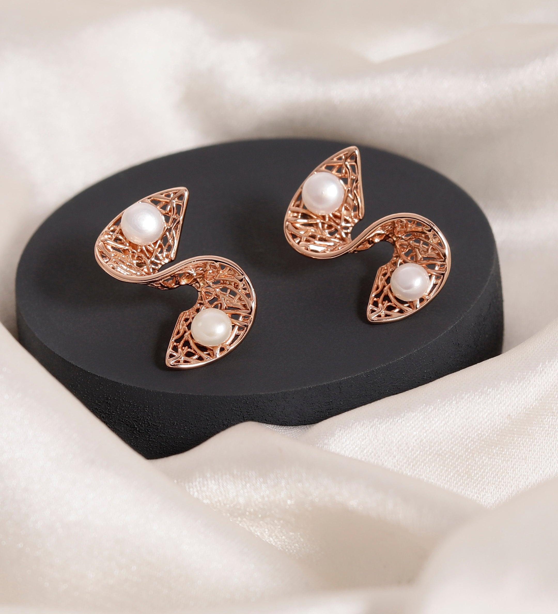 S-shaped 925 silver earrings - Diavo Jewels
