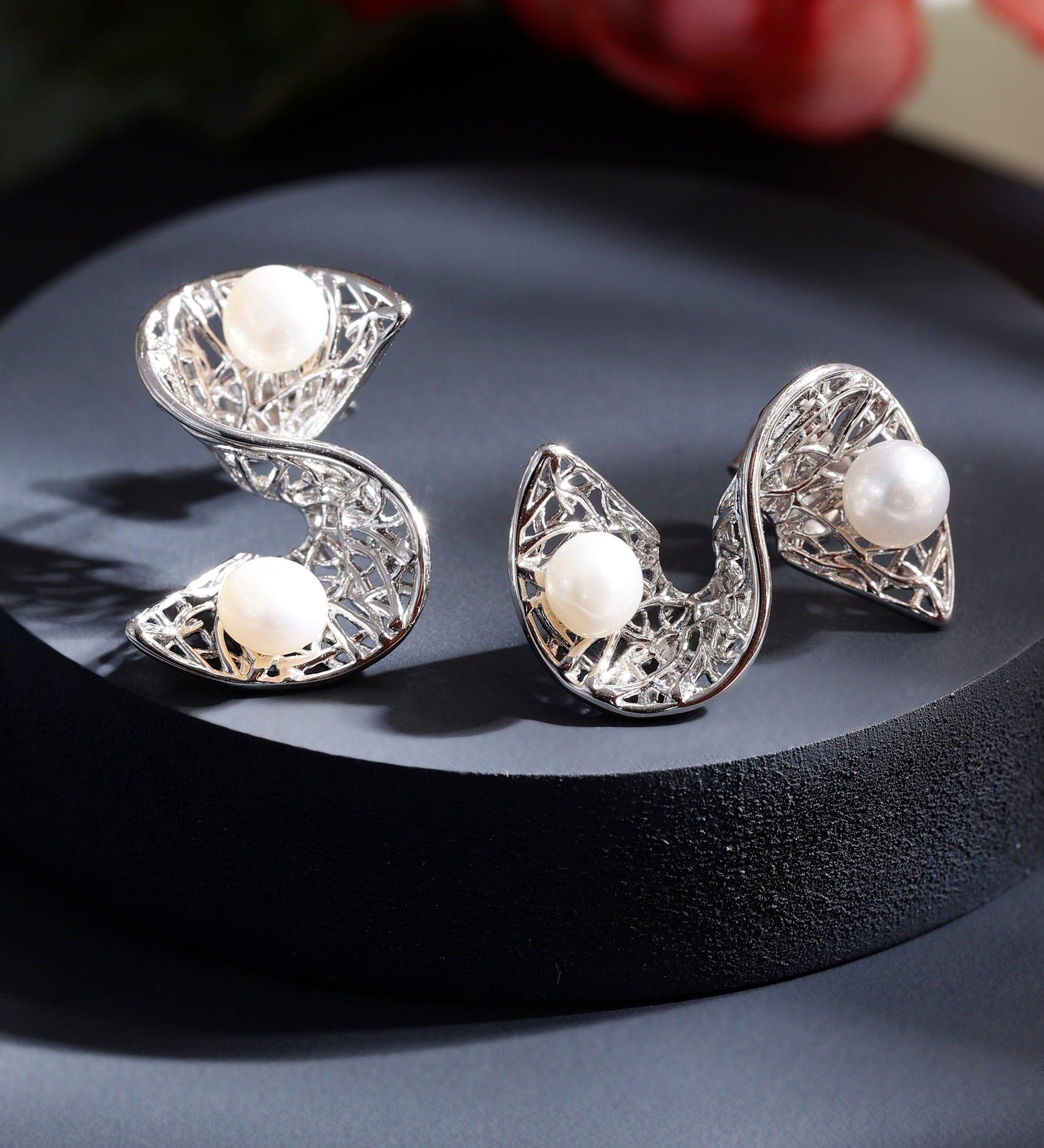 S-shaped 925 silver earrings - Diavo Jewels