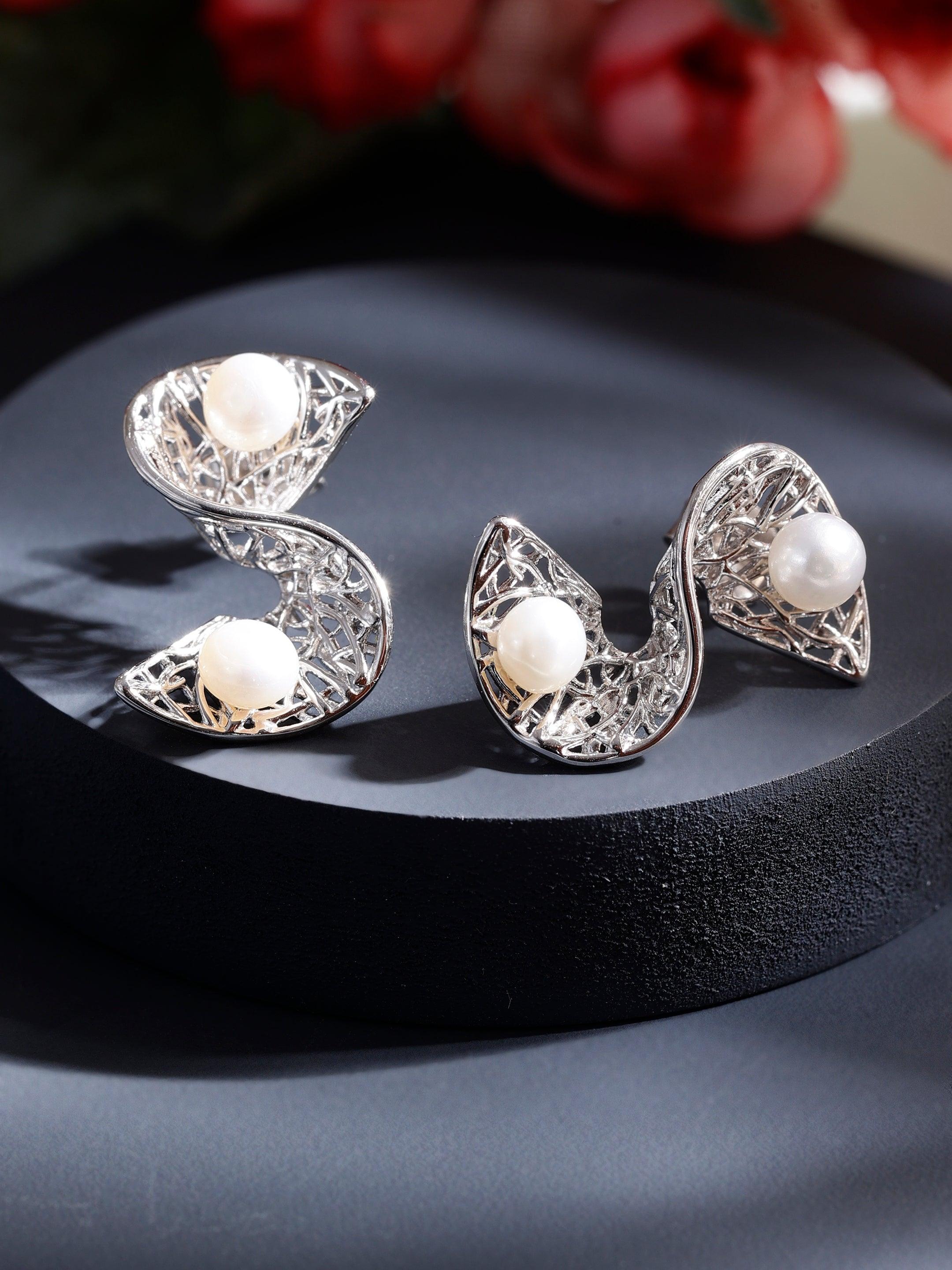 S-shaped 925 silver earrings - Diavo Jewels