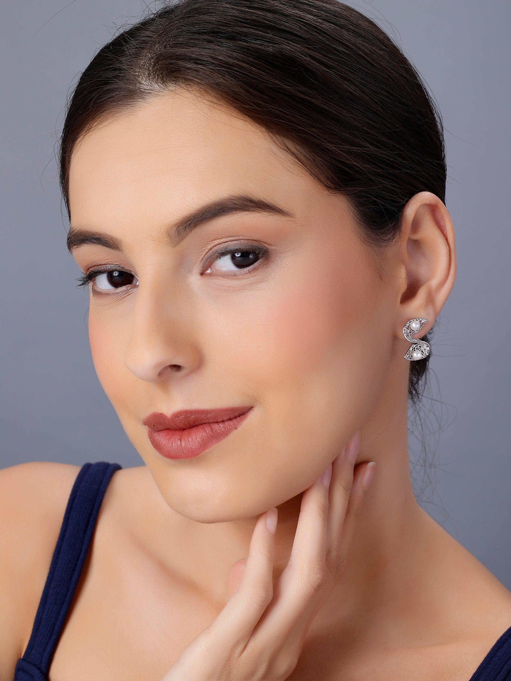 S-shaped 925 silver earrings - Diavo Jewels