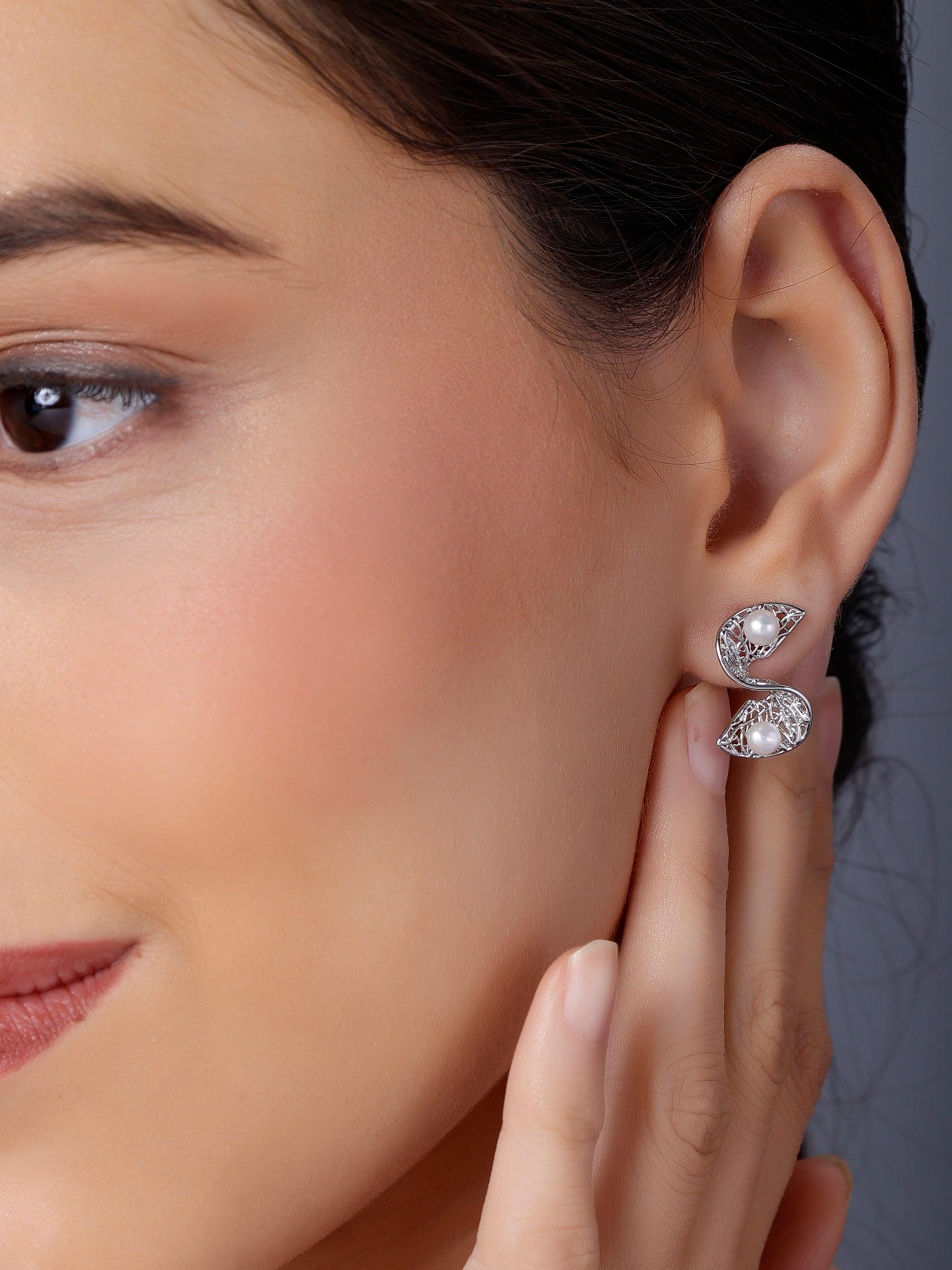 S-shaped 925 silver earrings - Diavo Jewels