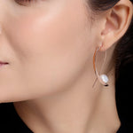 Luminous Cursive 925 Silver Earrings - Diavo Jewels