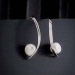 Luminous Cursive 925 Silver Earrings - Diavo Jewels