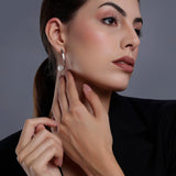 Luminous Cursive 925 Silver Earrings - Diavo Jewels