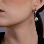 Luminous Cursive 925 Silver Earrings - Diavo Jewels