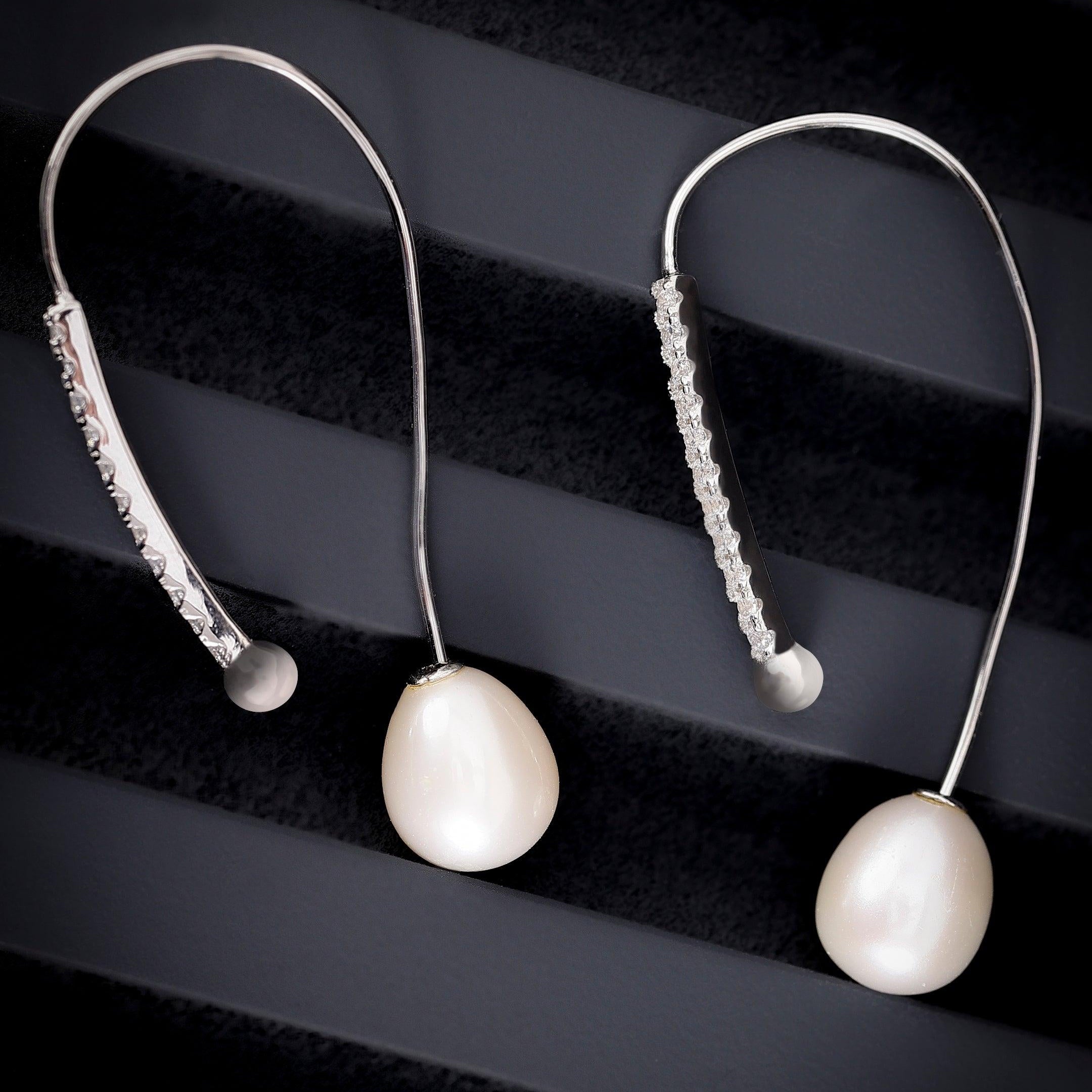 Curved Serenity 925 Silver Earrings - Diavo Jewels