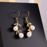 Silver Cascading Petals Pearl Earrings - Diavo Jewels
