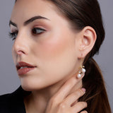 Silver Cascading Petals Pearl Earrings - Diavo Jewels