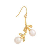 Silver Cascading Petals Pearl Earrings - Diavo Jewels