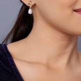 Silver Infinity Elegance Pearl Earrings