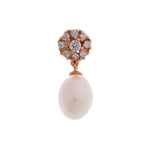Sparkling Floral Pearl Silver Earrings - Diavo Jewels