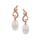925 Silver Intersecting Pearl Earrings