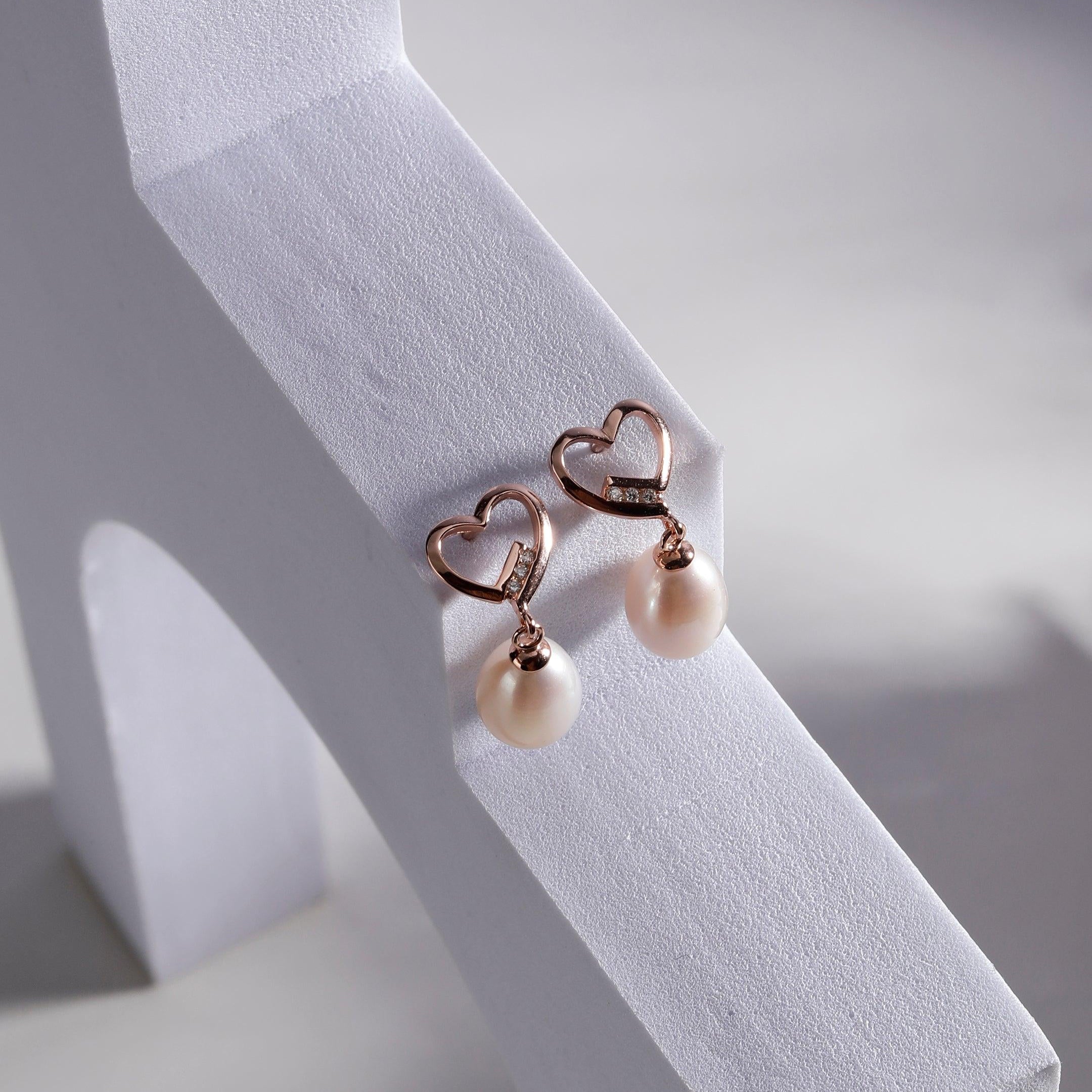Eternal Love Silver Pearl Earrings - Diavo Jewels