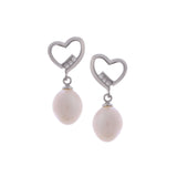 Eternal Love Silver Pearl Earrings